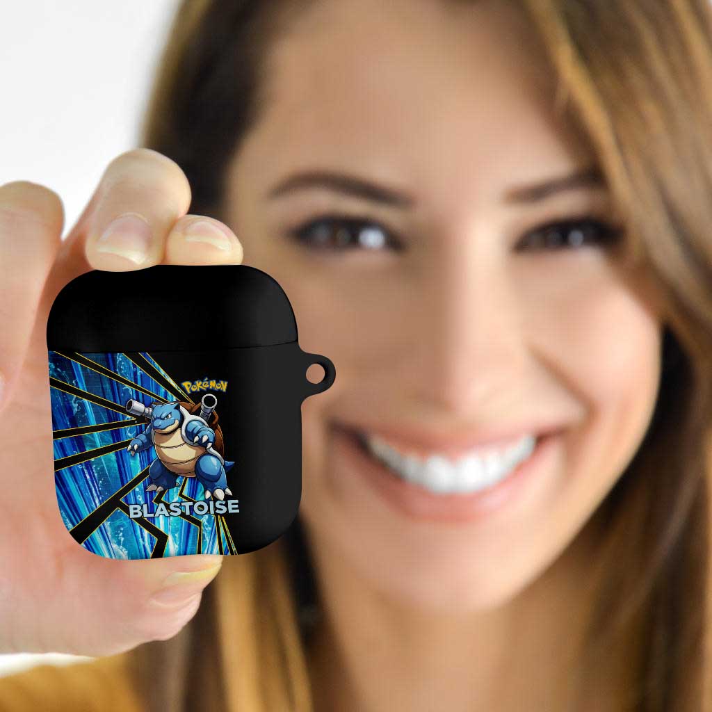 Blastoise Poké AirPods Case Aqua Burst Comic Style