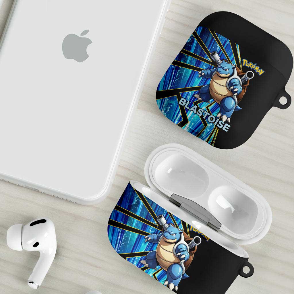 Blastoise Poké AirPods Case Aqua Burst Comic Style