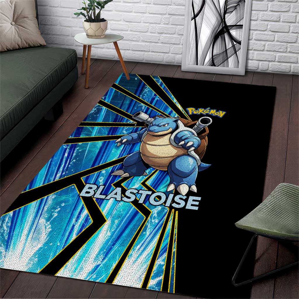 Blastoise Poké Area Rug Aqua Burst Comic Style