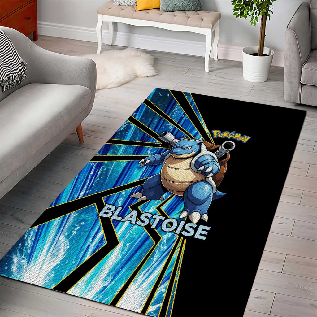 Blastoise Poké Area Rug Aqua Burst Comic Style