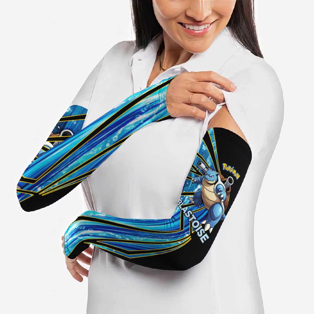 Blastoise Poké Arm Sleeves Aqua Burst Comic Style