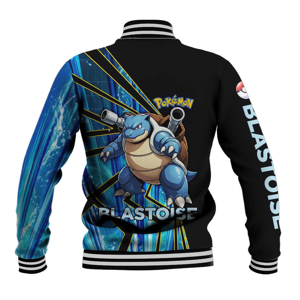 Blastoise Poké Baseball Jacket Aqua Burst Comic Style