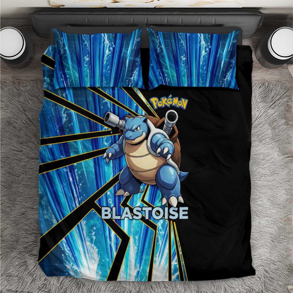 Blastoise Poké Bedding Set Aqua Burst Comic Style