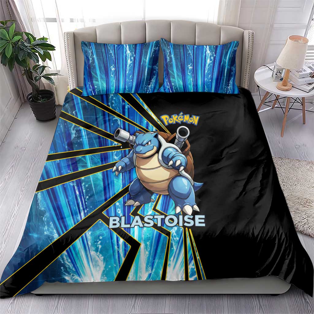 Blastoise Poké Bedding Set Aqua Burst Comic Style
