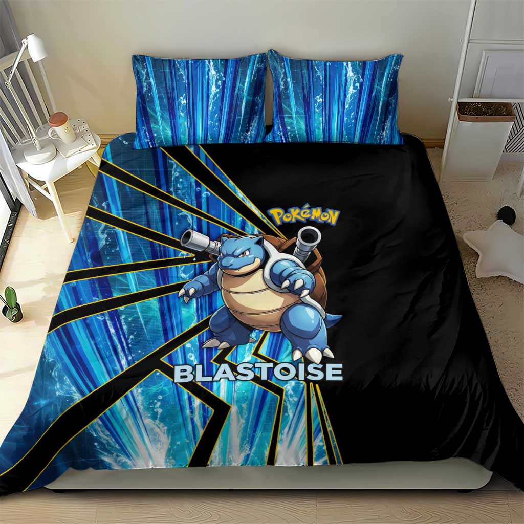 Blastoise Poké Bedding Set Aqua Burst Comic Style