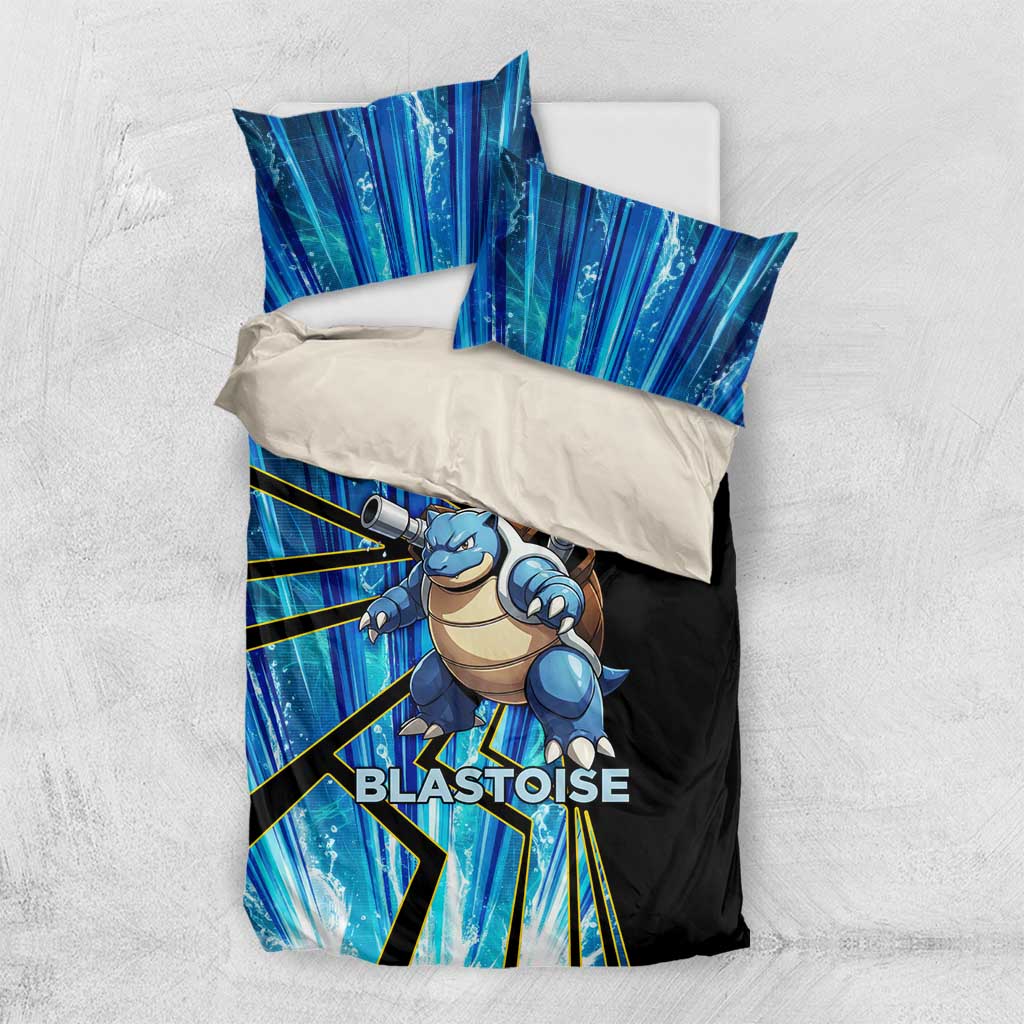 Blastoise Poké Bedding Set Aqua Burst Comic Style