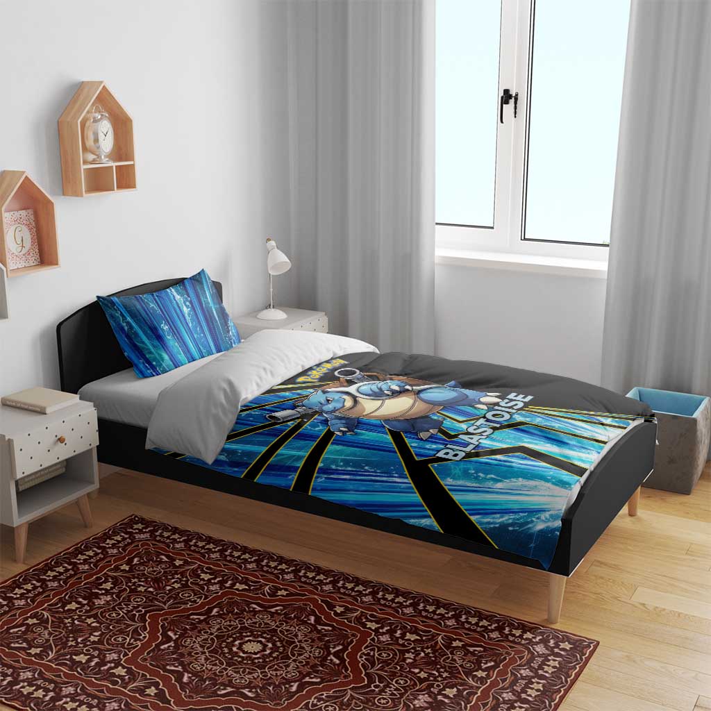 Blastoise Poké Bedding Set Aqua Burst Comic Style