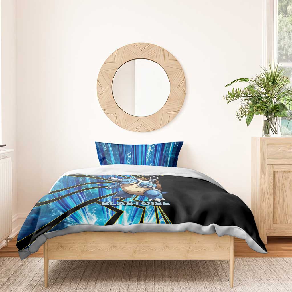 Blastoise Poké Bedding Set Aqua Burst Comic Style
