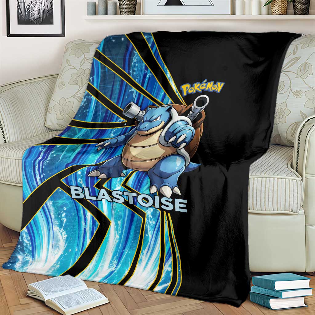 Blastoise Poké Blanket Aqua Burst Comic Style