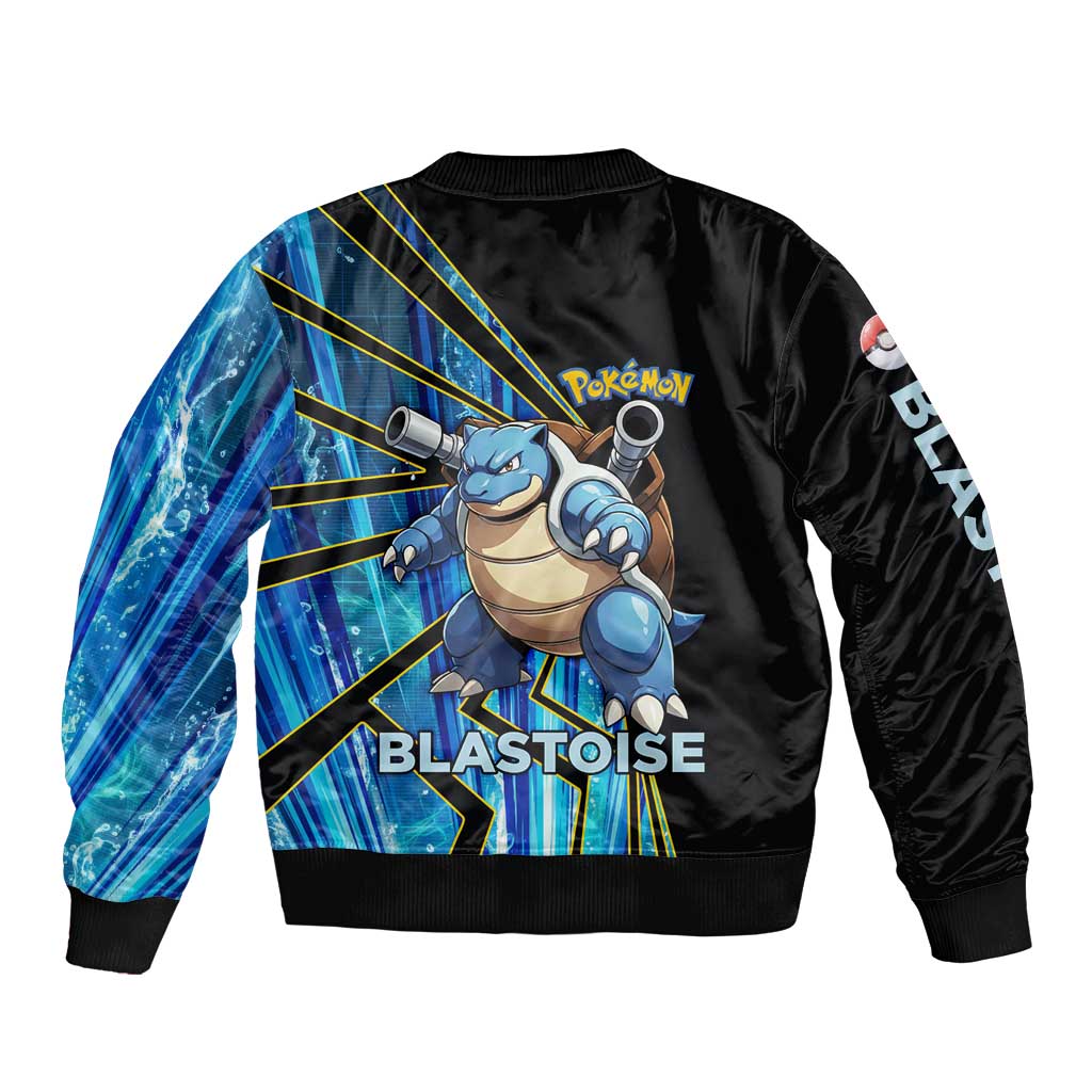 Blastoise Poké Bomber Jacket Aqua Burst Comic Style