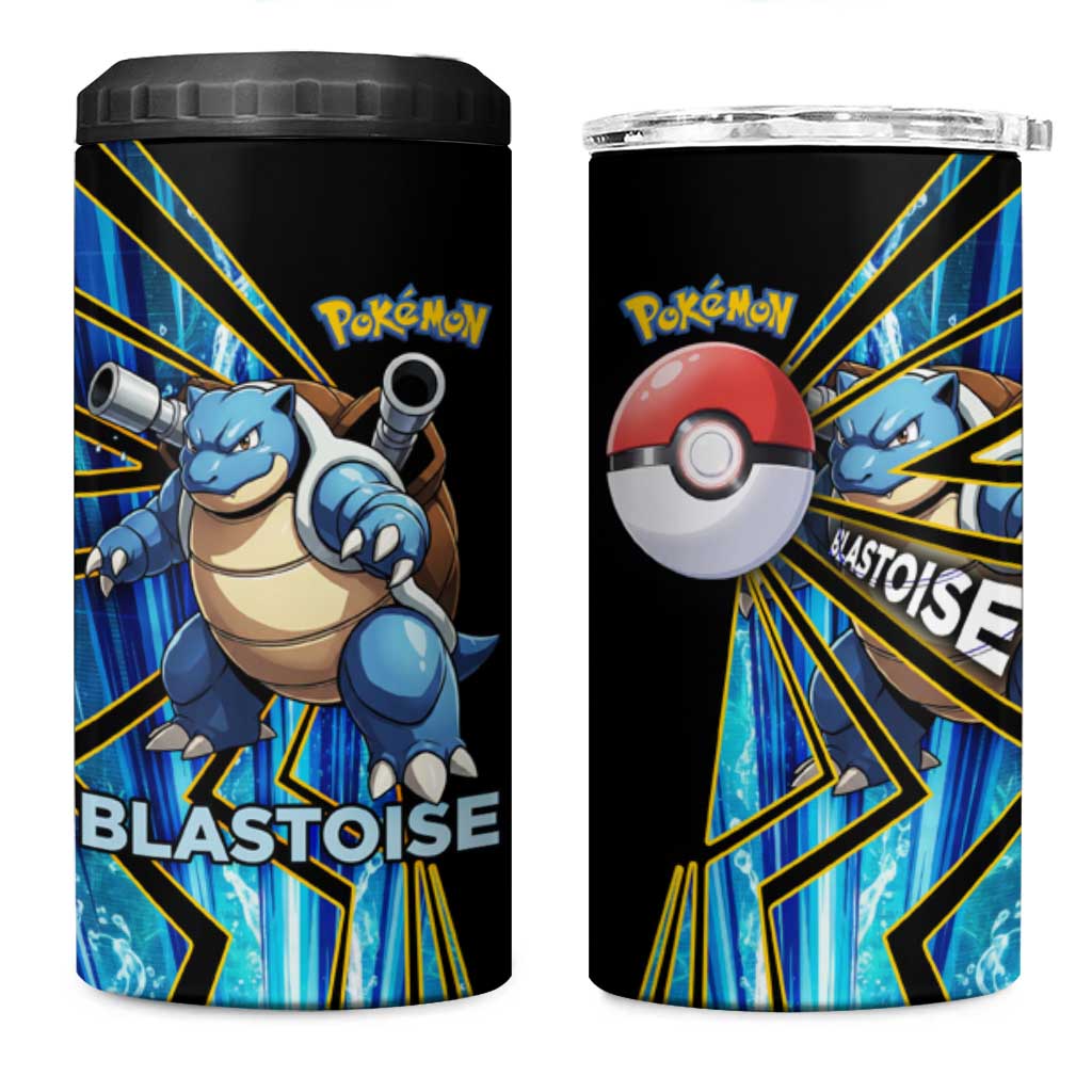 Blastoise Poké 4 in 1 Can Cooler Tumbler Aqua Burst Comic Style