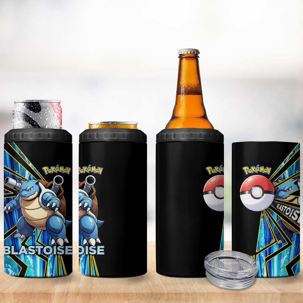 Blastoise Poké 4 in 1 Can Cooler Tumbler Aqua Burst Comic Style