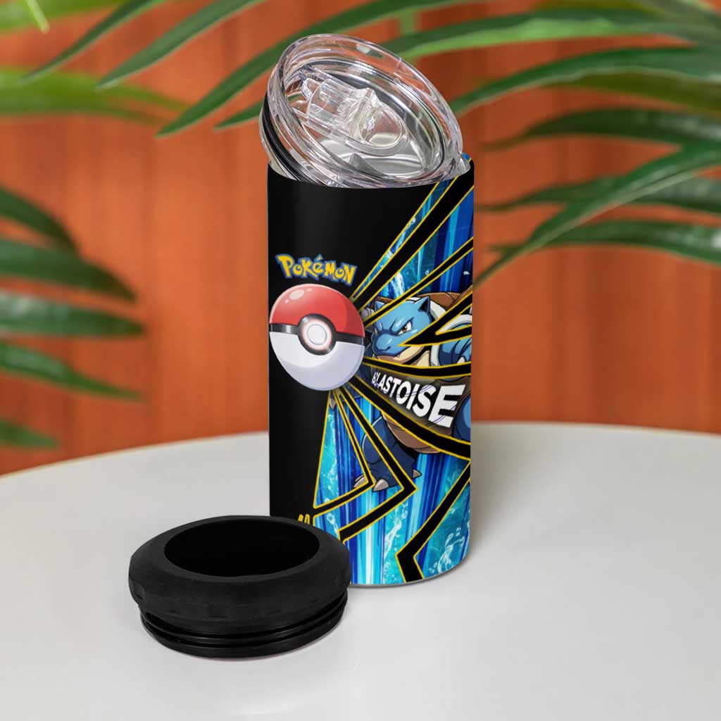 Blastoise Poké 4 in 1 Can Cooler Tumbler Aqua Burst Comic Style