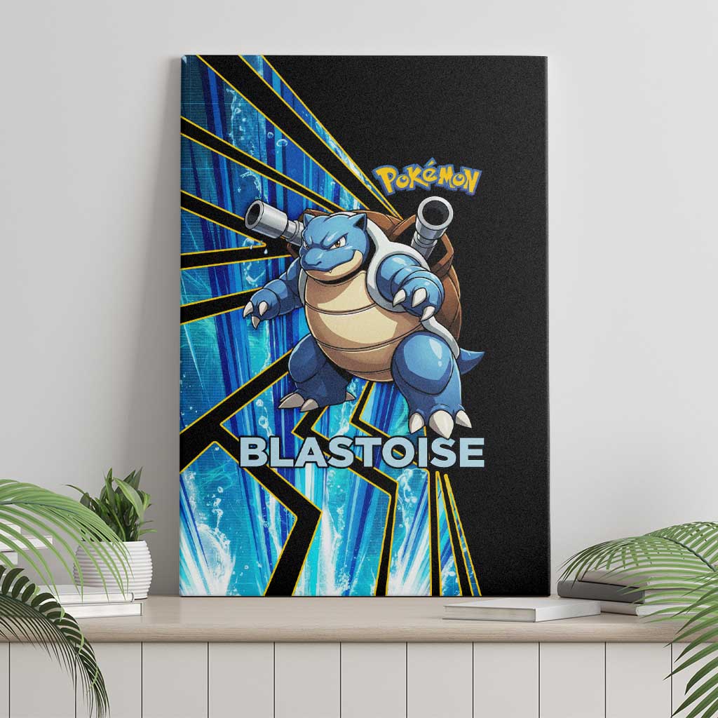Blastoise Poké Canvas Wall Art Aqua Burst Comic Style