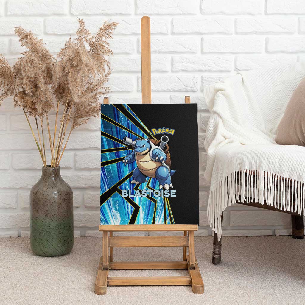 Blastoise Poké Canvas Wall Art Aqua Burst Comic Style
