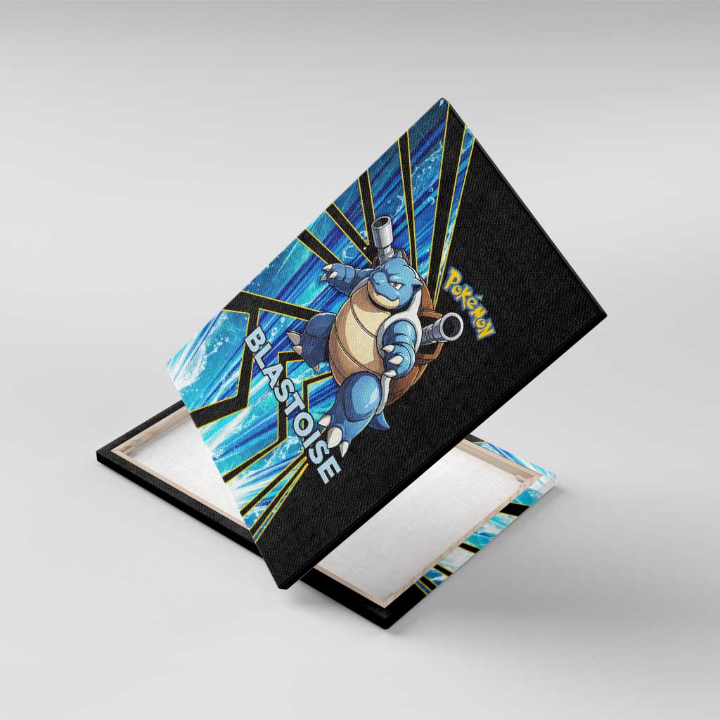 Blastoise Poké Canvas Wall Art Aqua Burst Comic Style