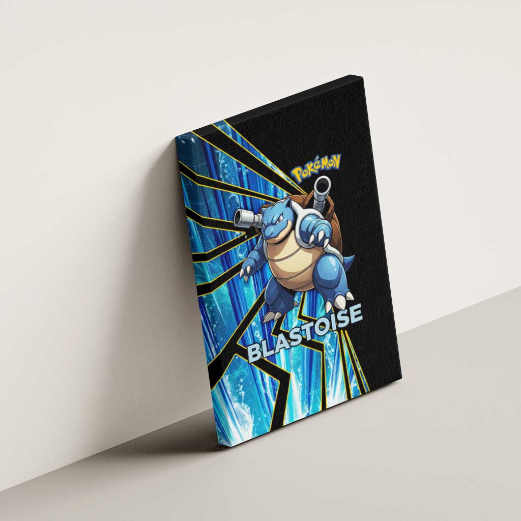 Blastoise Poké Canvas Wall Art Aqua Burst Comic Style