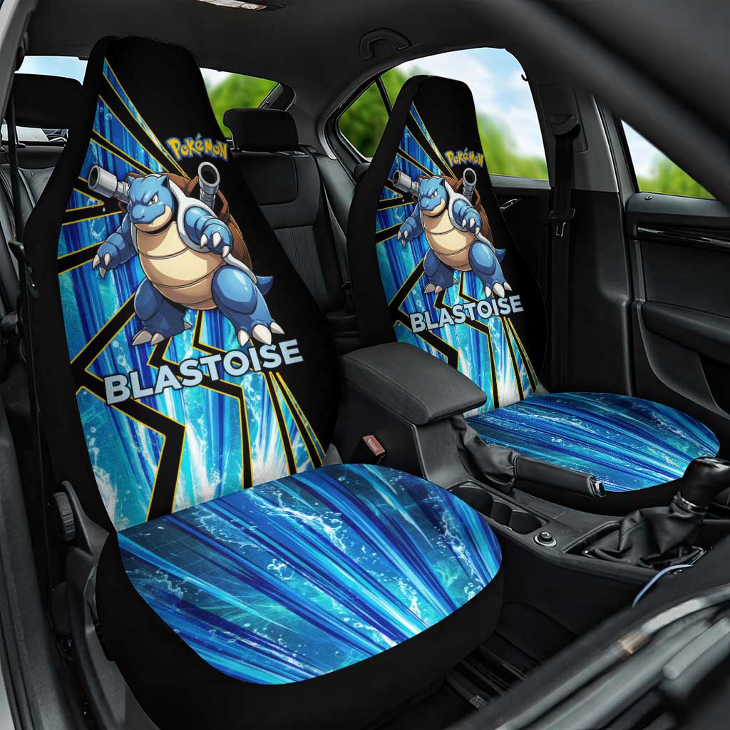 Blastoise Poké Car Seat Cover Aqua Burst Comic Style