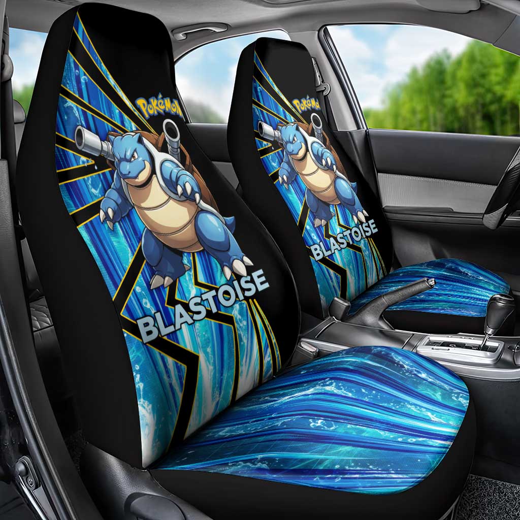Blastoise Poké Car Seat Cover Aqua Burst Comic Style