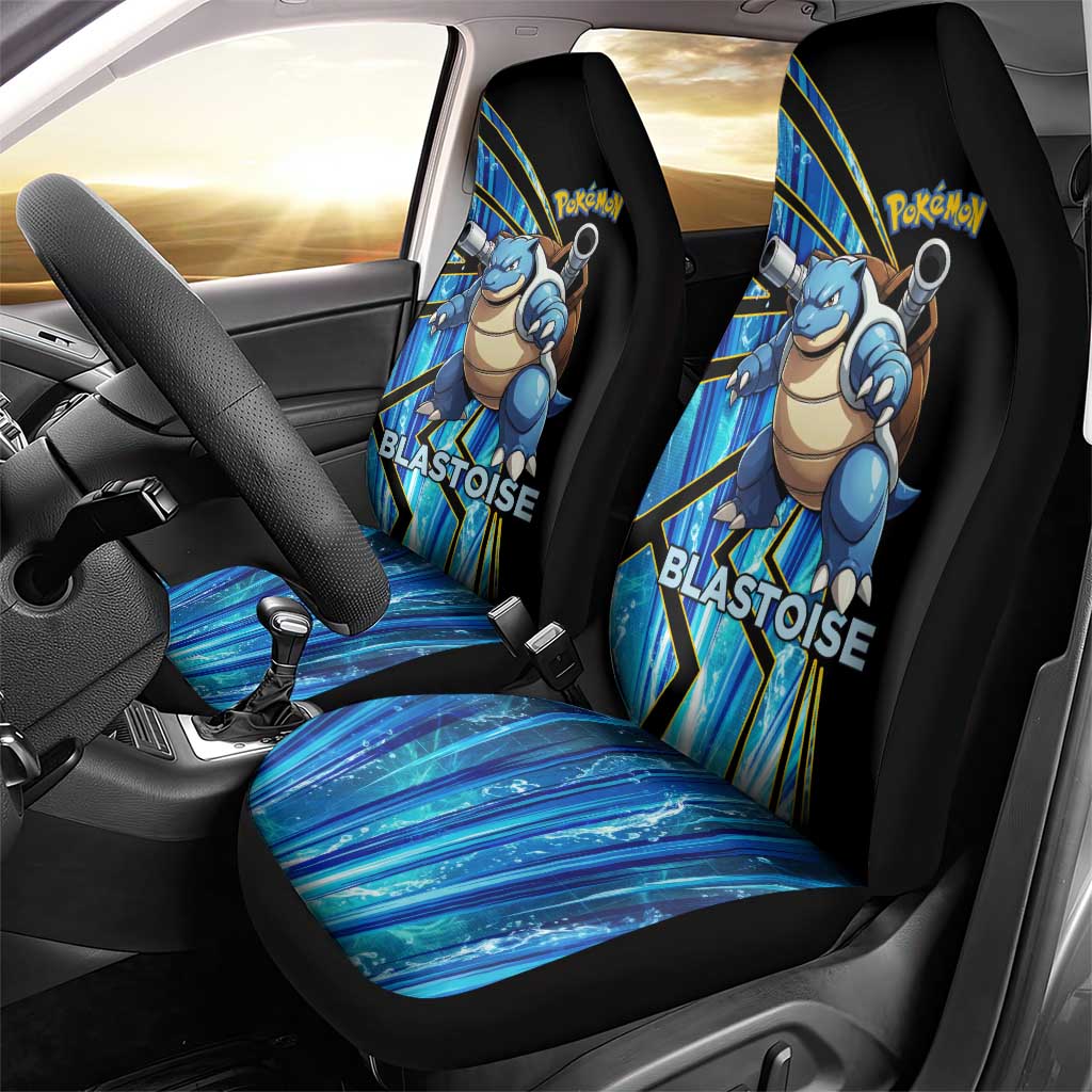 Blastoise Poké Car Seat Cover Aqua Burst Comic Style