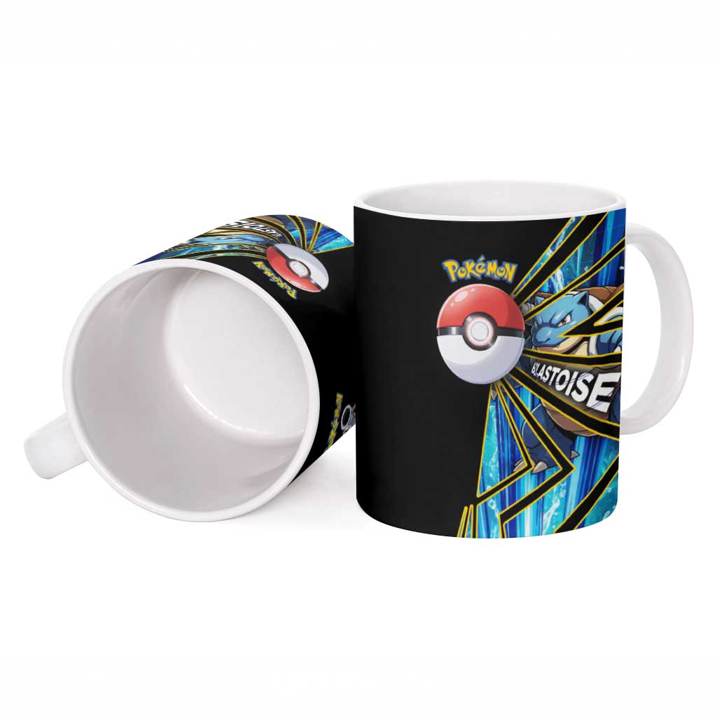 Blastoise Poké Ceramic Mug Aqua Burst Comic Style