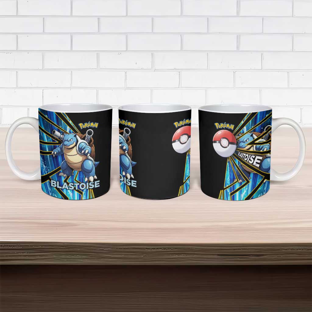 Blastoise Poké Ceramic Mug Aqua Burst Comic Style