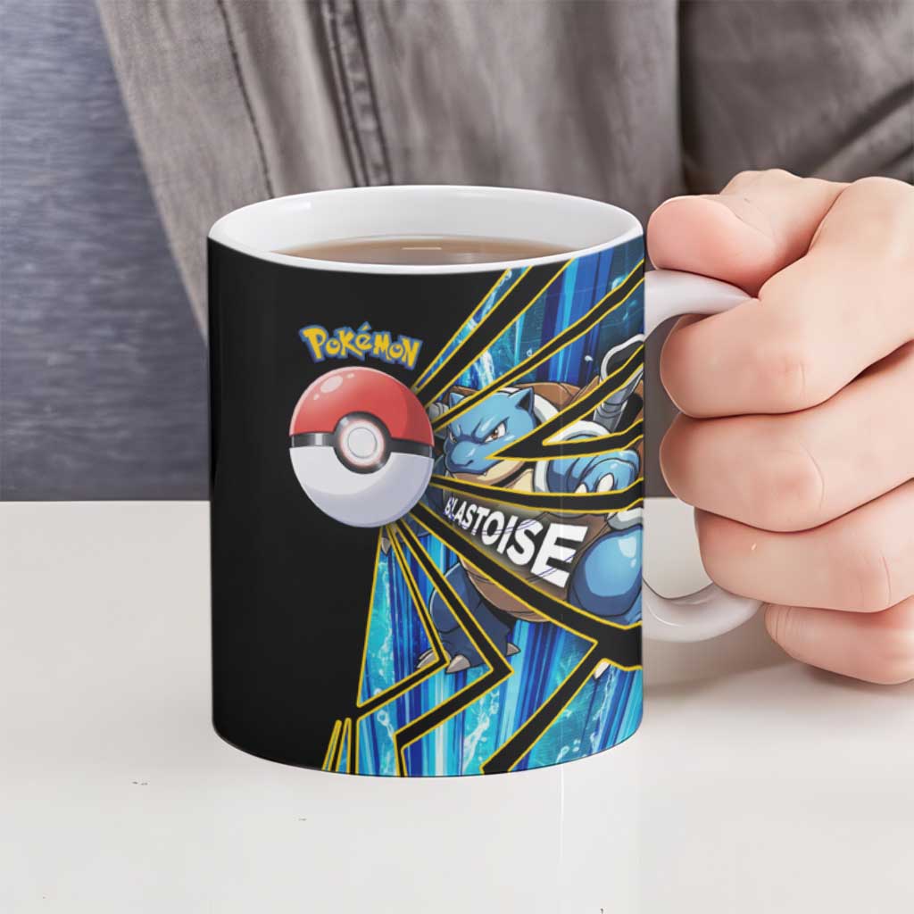 Blastoise Poké Ceramic Mug Aqua Burst Comic Style