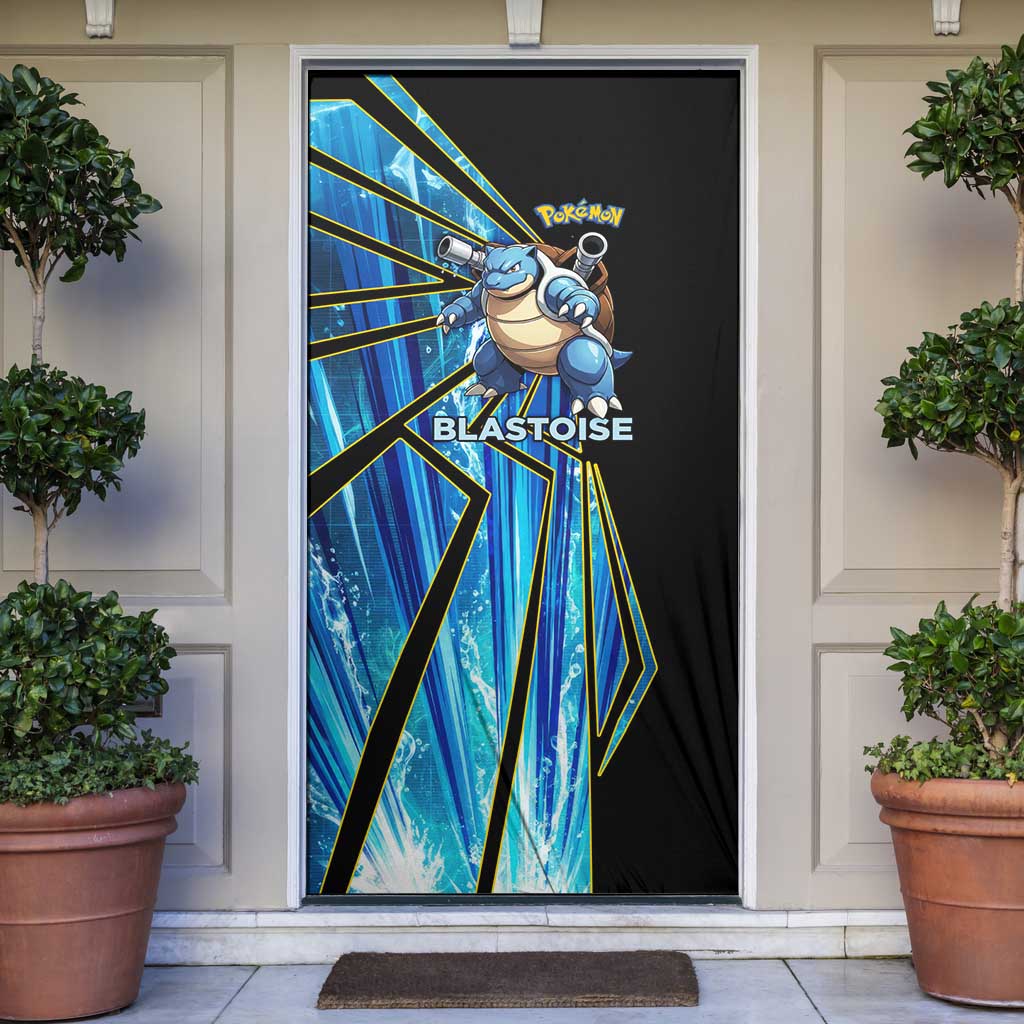 Blastoise Poké Door Cover Aqua Burst Comic Style
