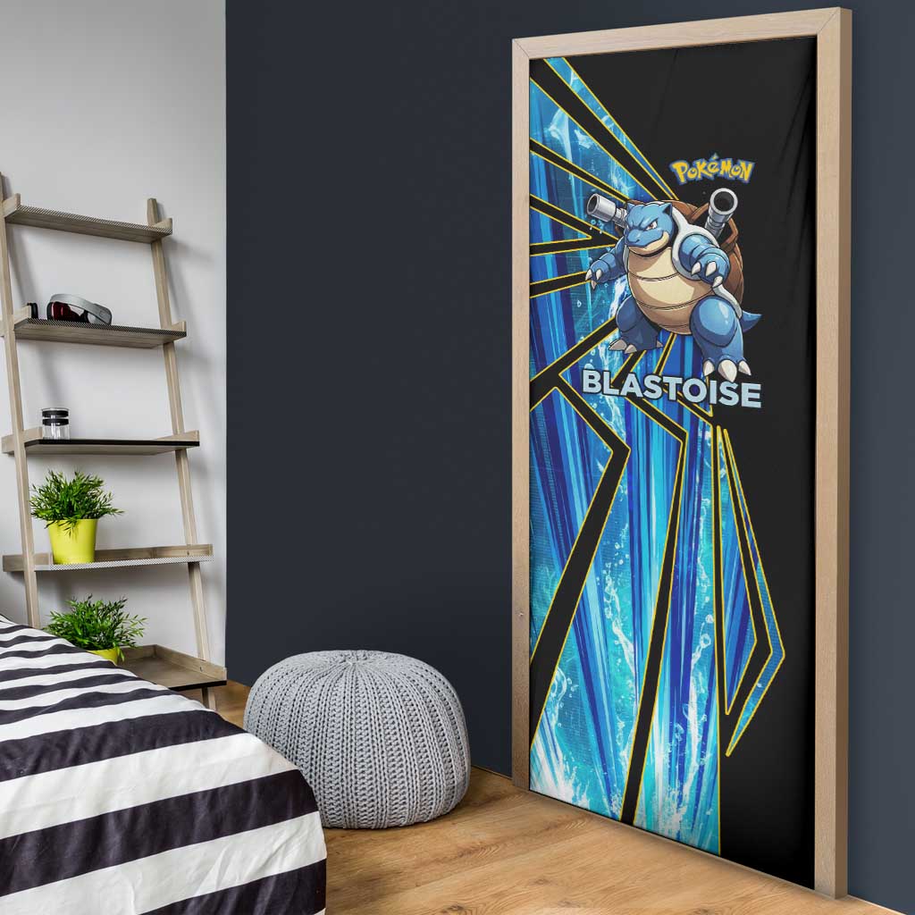 Blastoise Poké Door Cover Aqua Burst Comic Style