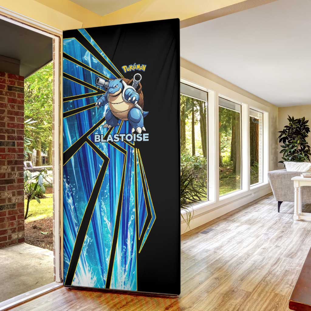 Blastoise Poké Door Cover Aqua Burst Comic Style