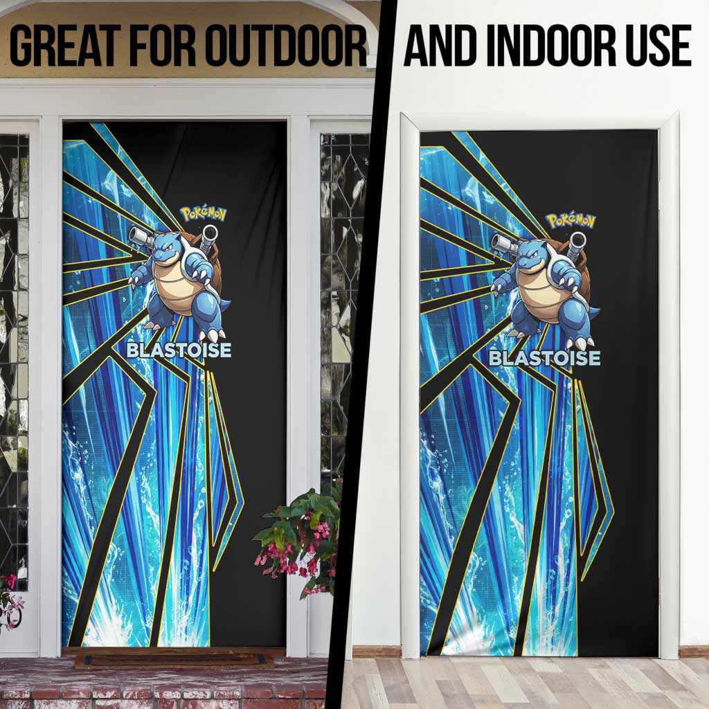 Blastoise Poké Door Cover Aqua Burst Comic Style