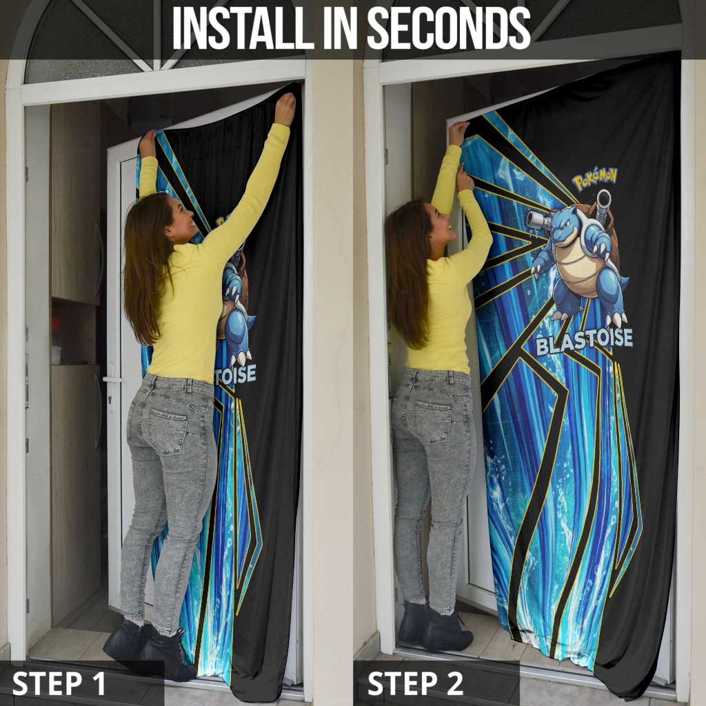 Blastoise Poké Door Cover Aqua Burst Comic Style