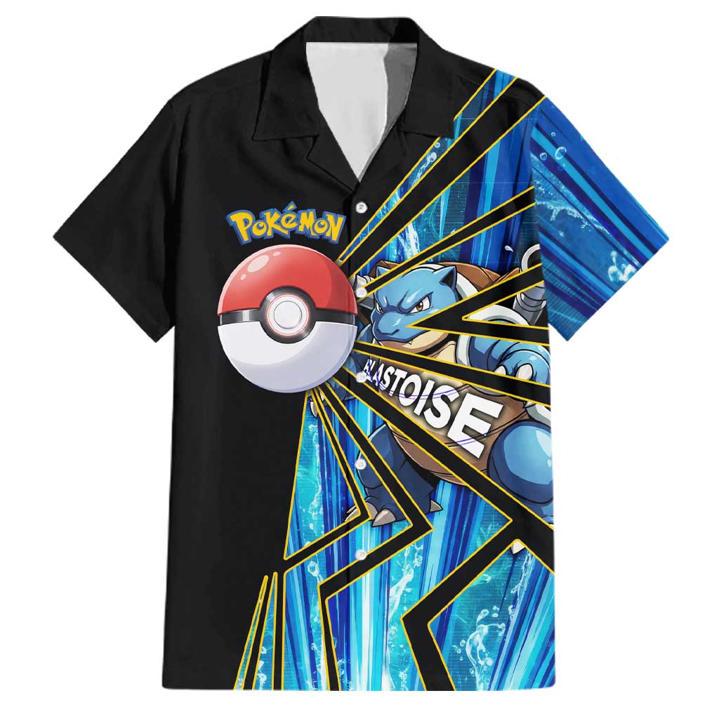 Blastoise Poké Family Matching Tank Maxi Dress and Hawaiian Shirt Aqua Burst Comic Style