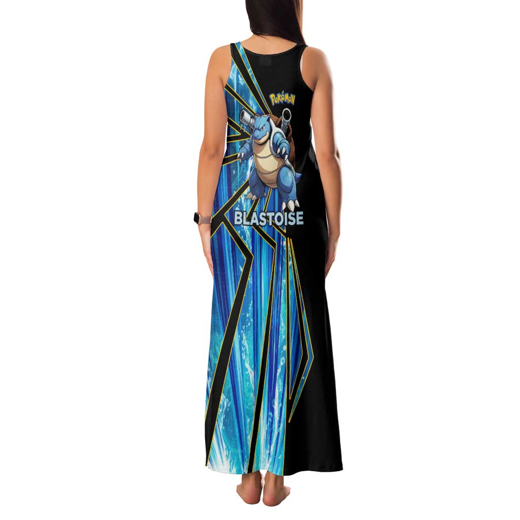 Blastoise Poké Family Matching Tank Maxi Dress and Hawaiian Shirt Aqua Burst Comic Style