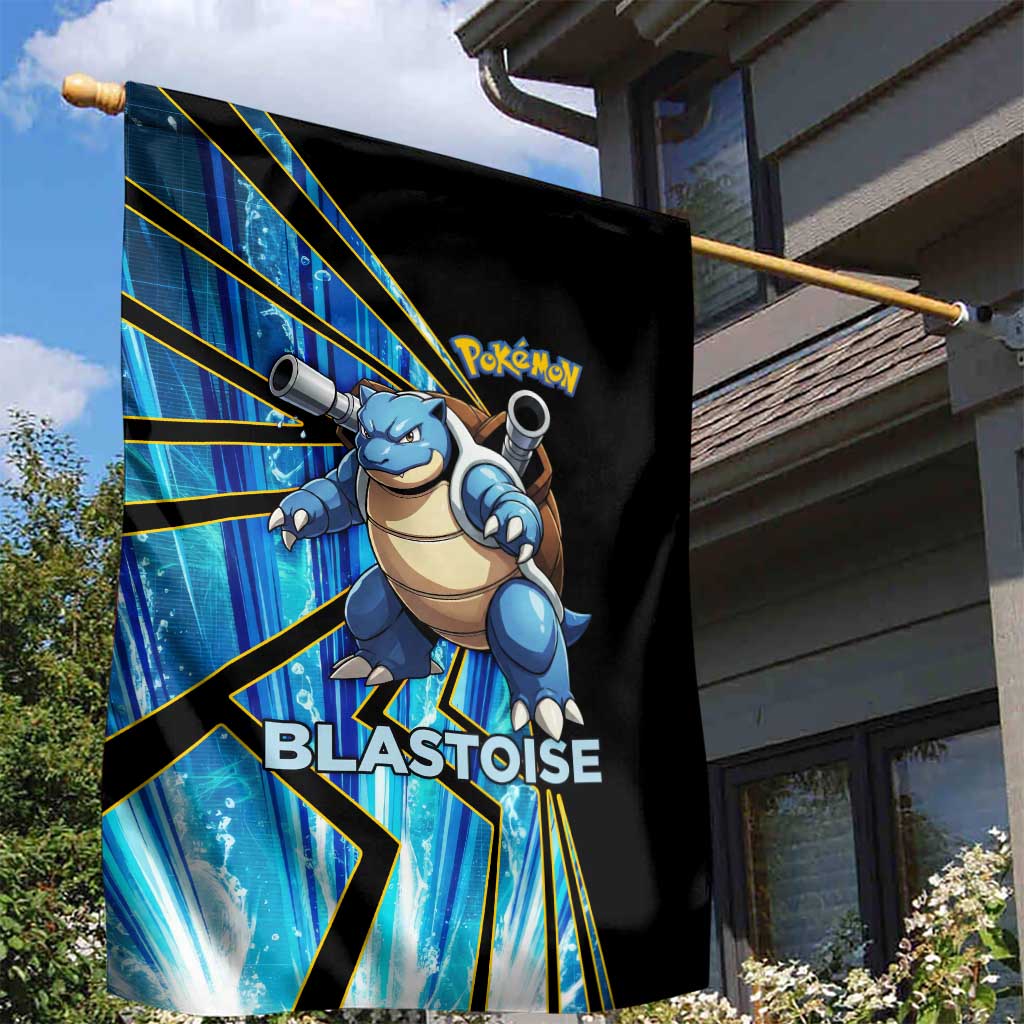 Blastoise Poké Garden Flag Aqua Burst Comic Style