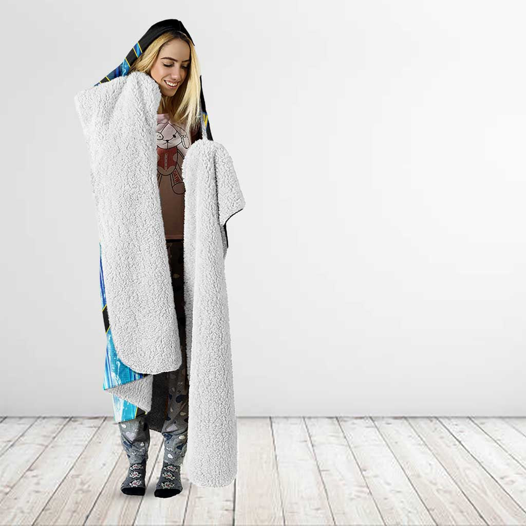 Blastoise Poké Hooded Blanket Aqua Burst Comic Style