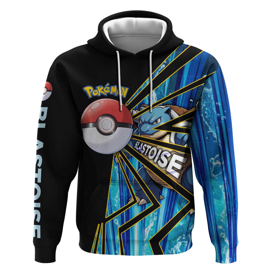 Blastoise Poké Hoodie Aqua Burst Comic Style