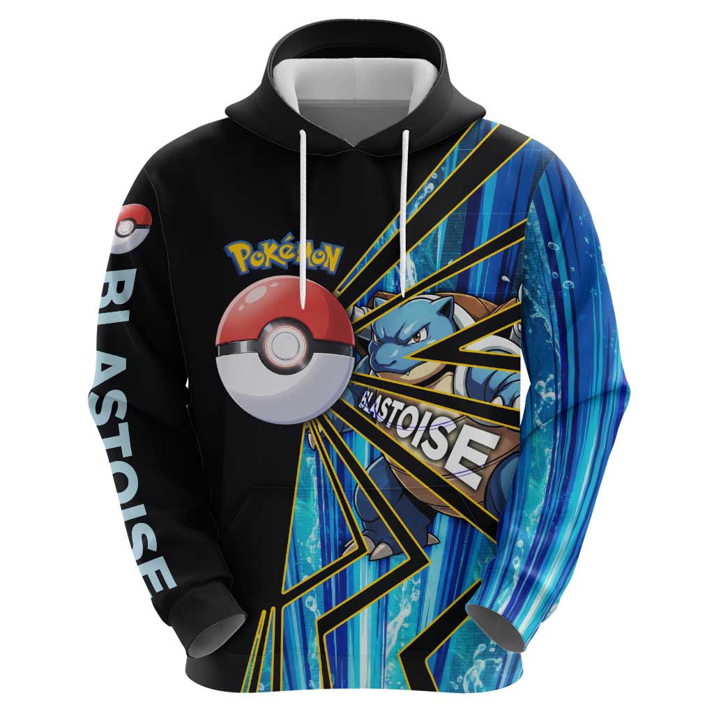 Blastoise Poké Hoodie Aqua Burst Comic Style