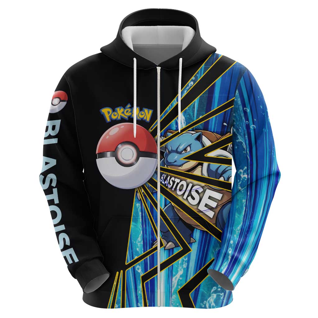 Blastoise Poké Hoodie Aqua Burst Comic Style