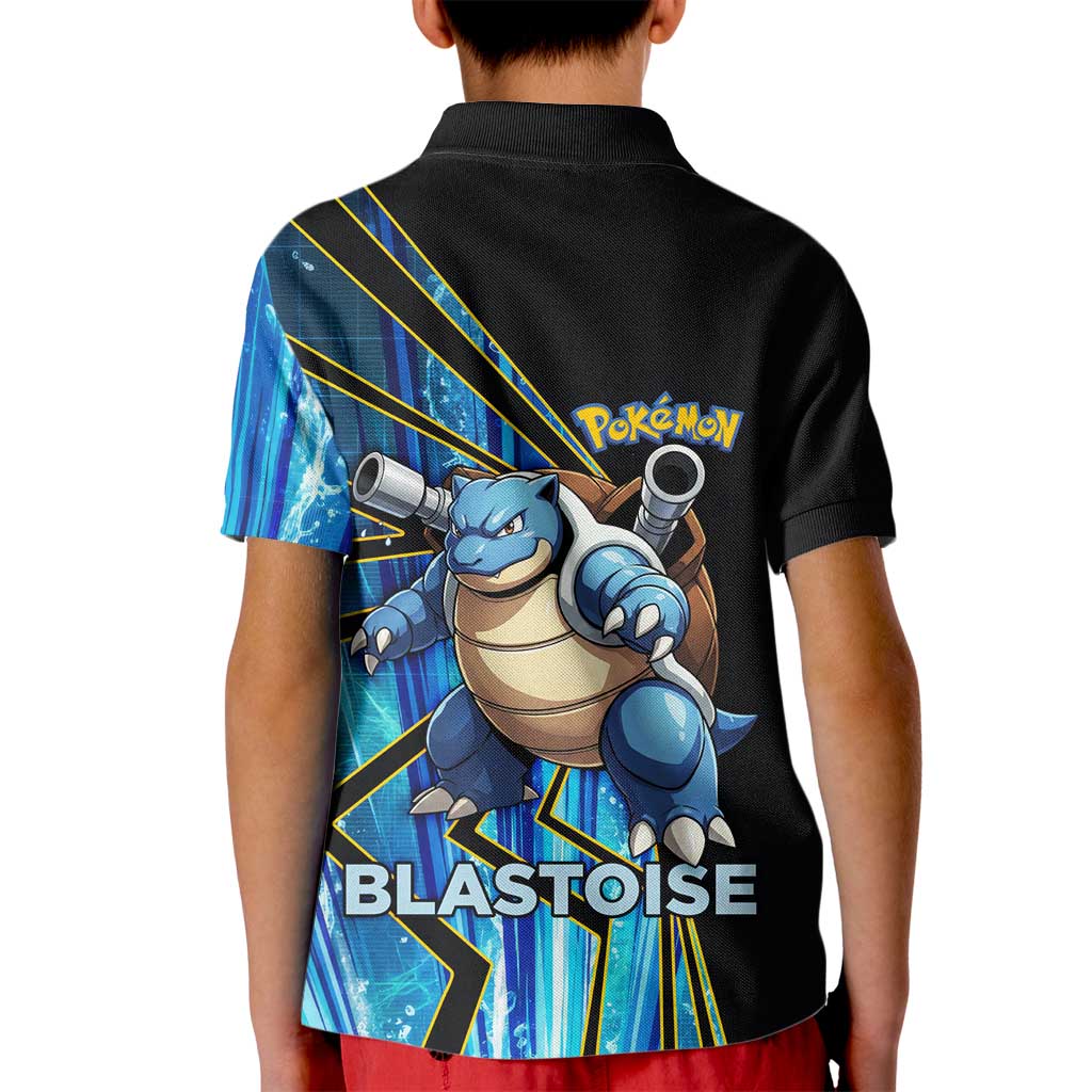 Blastoise Poké Kid Polo Shirt Aqua Burst Comic Style