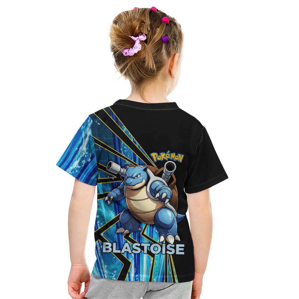 Blastoise Poké Kid T Shirt Aqua Burst Comic Style