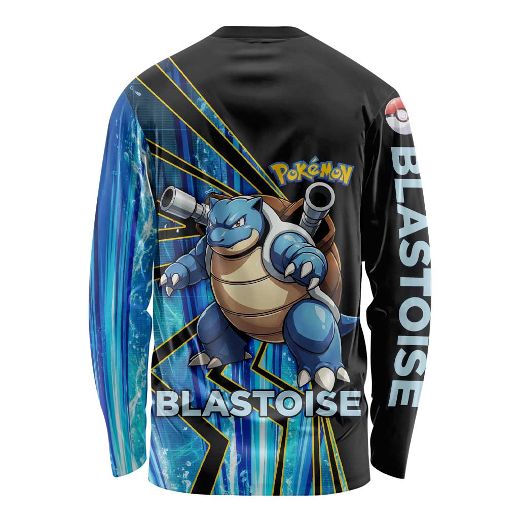Blastoise Poké Long Sleeve Shirt Aqua Burst Comic Style