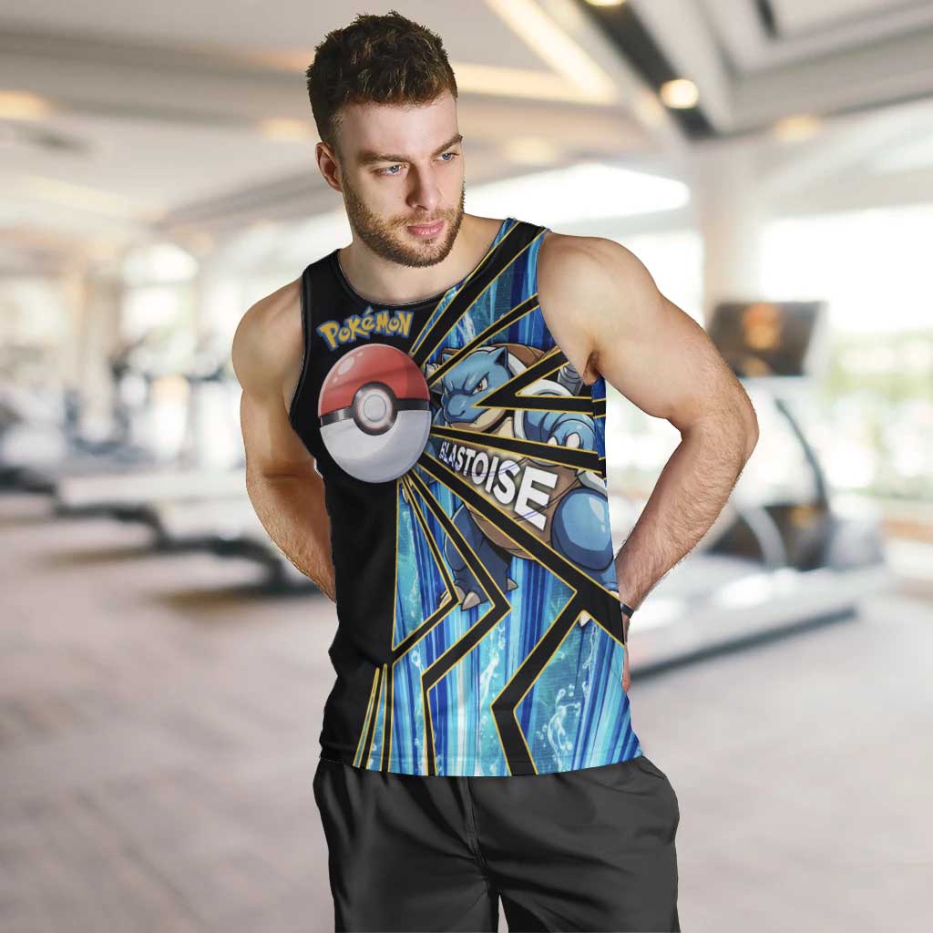 Blastoise Poké Men Tank Top Aqua Burst Comic Style
