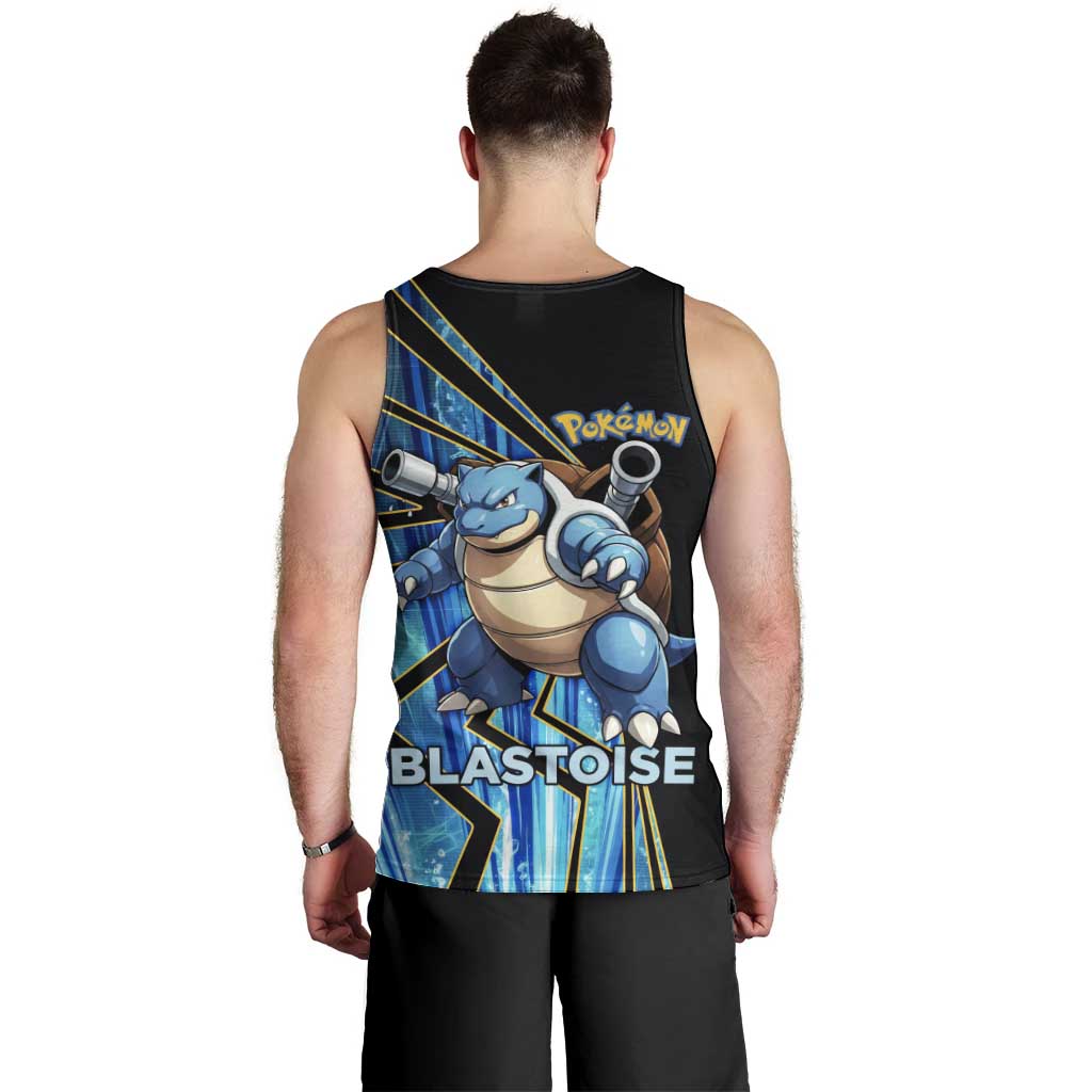 Blastoise Poké Men Tank Top Aqua Burst Comic Style
