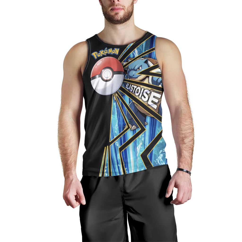 Blastoise Poké Men Tank Top Aqua Burst Comic Style
