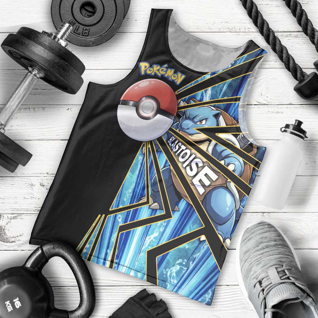 Blastoise Poké Men Tank Top Aqua Burst Comic Style