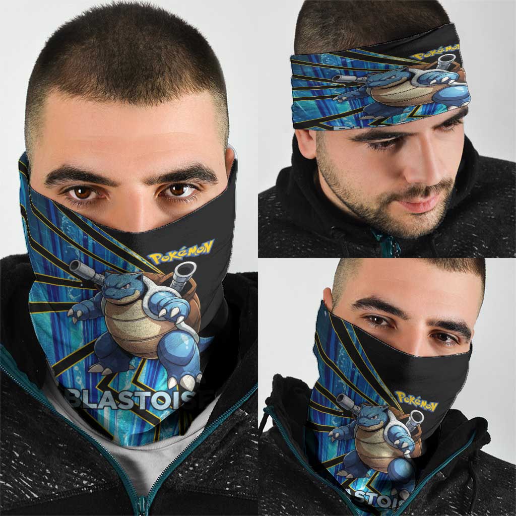 Blastoise Poké Neck Gaiter Aqua Burst Comic Style