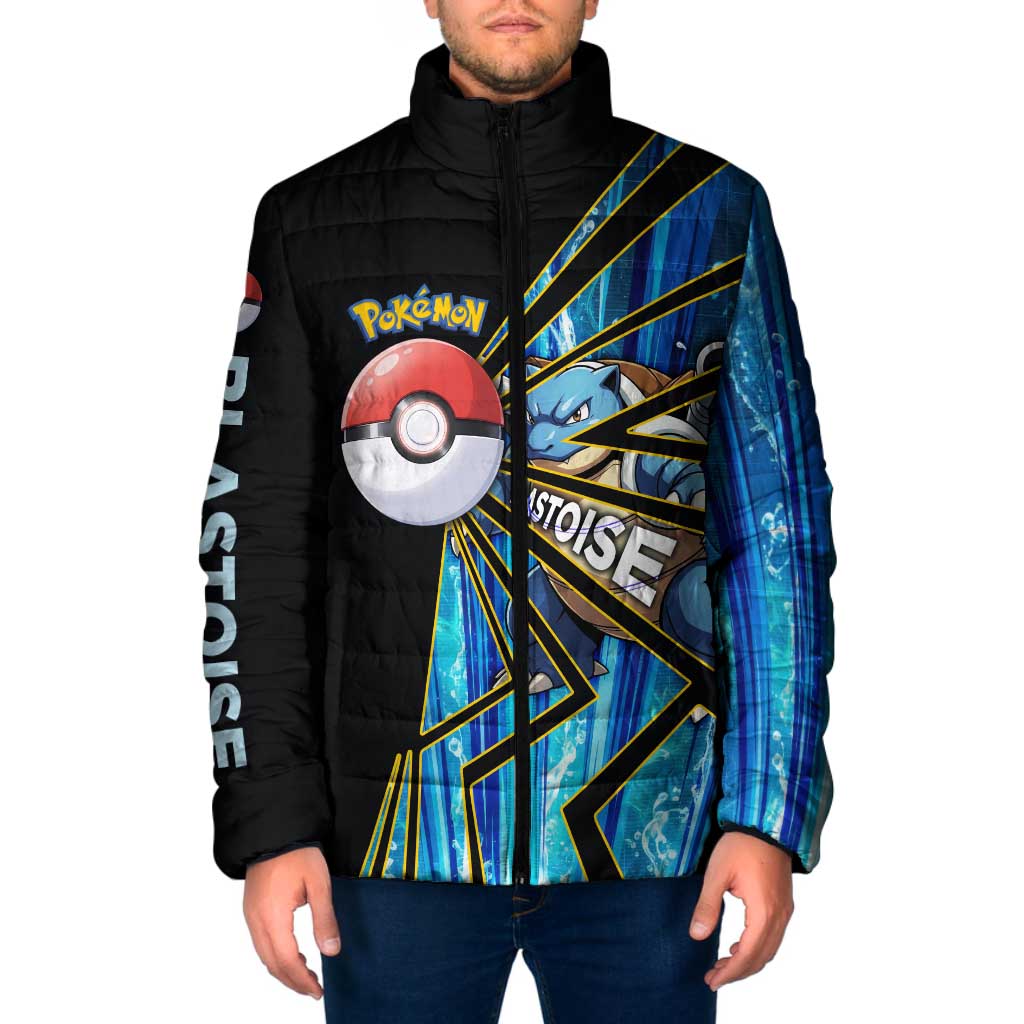 Blastoise Poké Padded Jacket Aqua Burst Comic Style