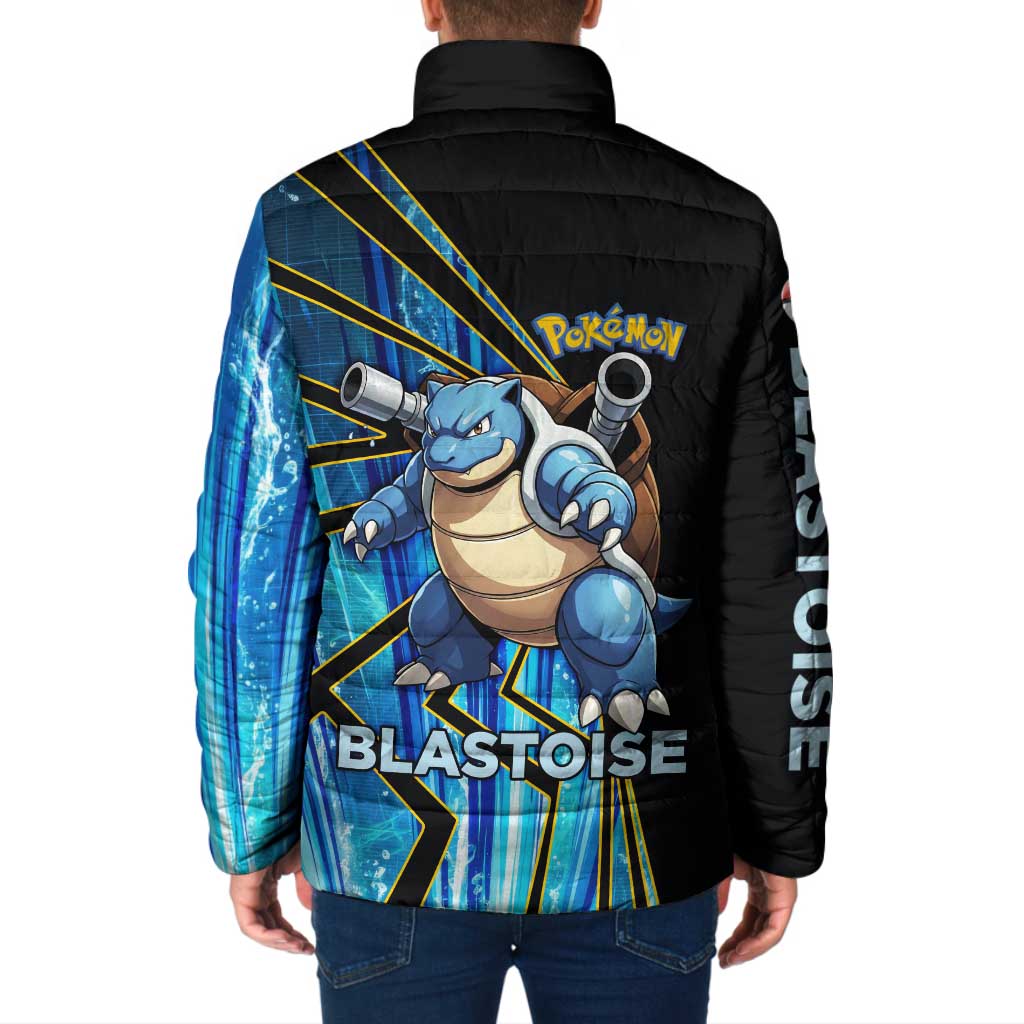 Blastoise Poké Padded Jacket Aqua Burst Comic Style