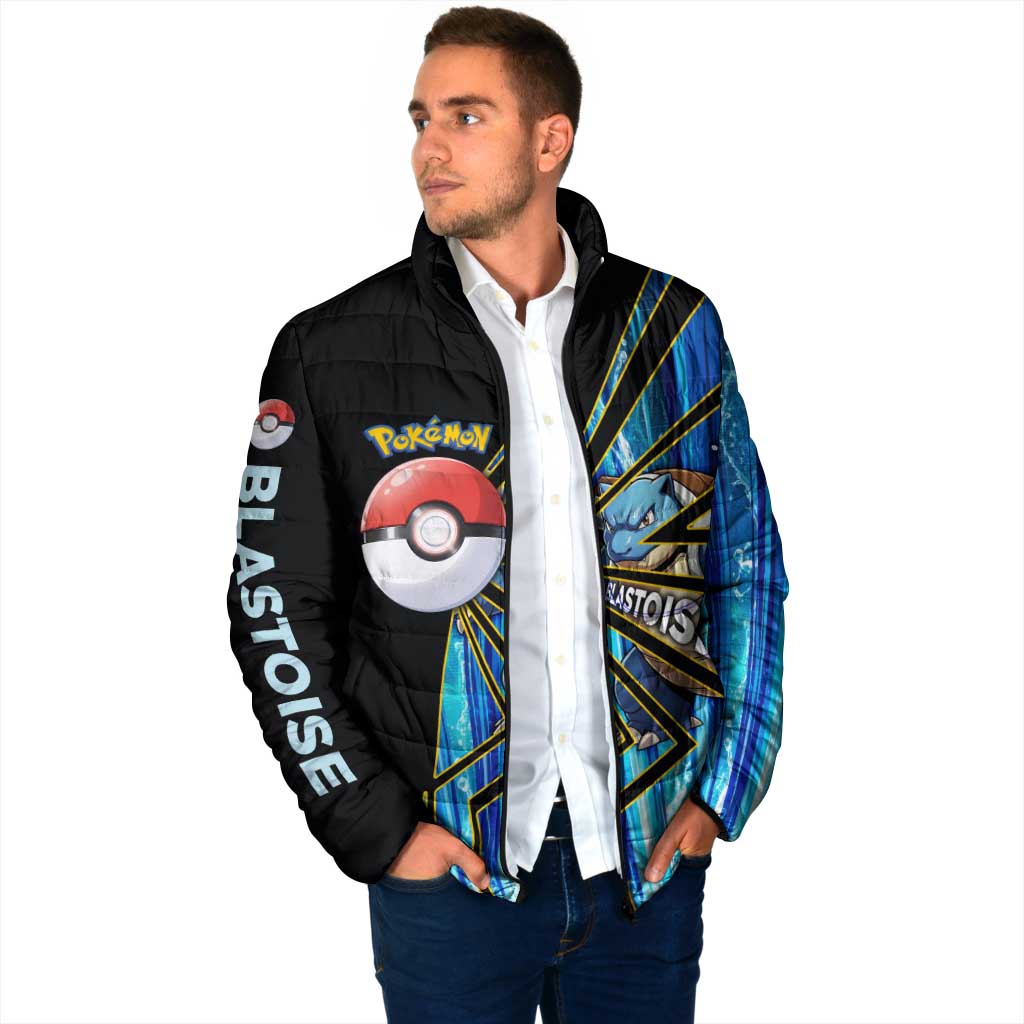 Blastoise Poké Padded Jacket Aqua Burst Comic Style